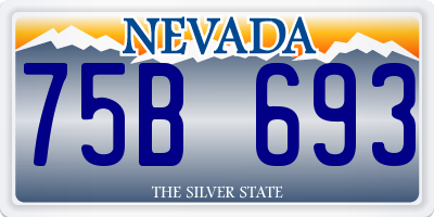 NV license plate 75B693