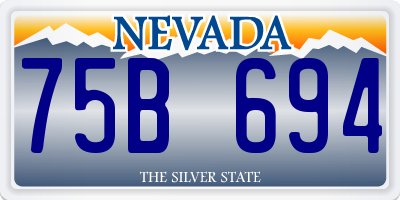 NV license plate 75B694