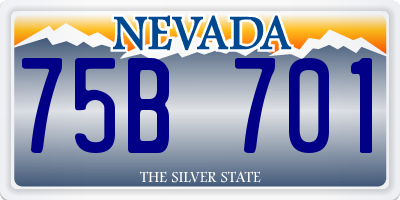 NV license plate 75B701