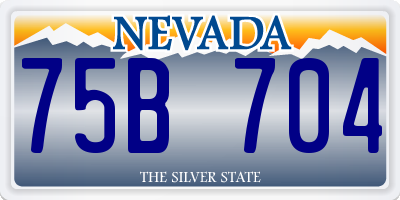 NV license plate 75B704