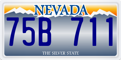 NV license plate 75B711