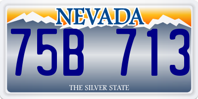 NV license plate 75B713