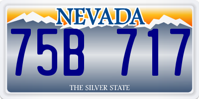 NV license plate 75B717