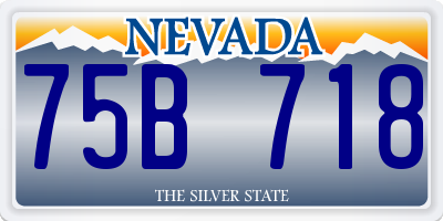 NV license plate 75B718