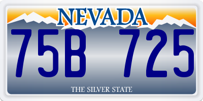 NV license plate 75B725