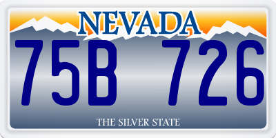 NV license plate 75B726