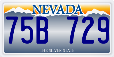 NV license plate 75B729