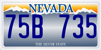 NV license plate 75B735