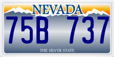 NV license plate 75B737