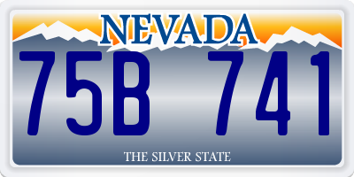 NV license plate 75B741