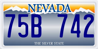 NV license plate 75B742