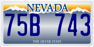 NV license plate 75B743