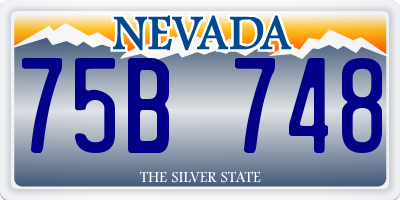 NV license plate 75B748