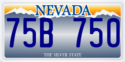 NV license plate 75B750