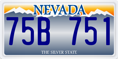 NV license plate 75B751