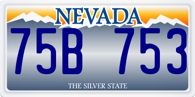 NV license plate 75B753