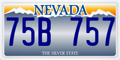 NV license plate 75B757