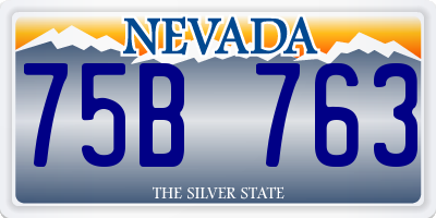 NV license plate 75B763