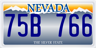 NV license plate 75B766