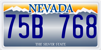 NV license plate 75B768