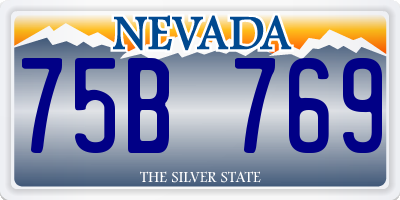 NV license plate 75B769