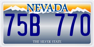 NV license plate 75B770