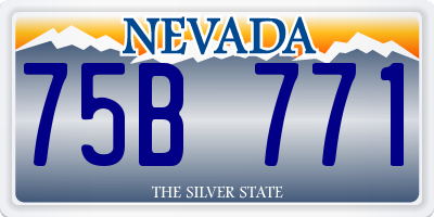 NV license plate 75B771