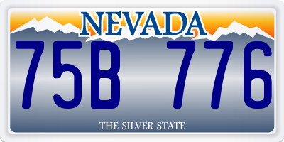 NV license plate 75B776