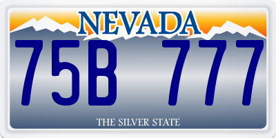 NV license plate 75B777