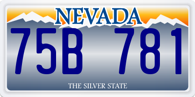 NV license plate 75B781