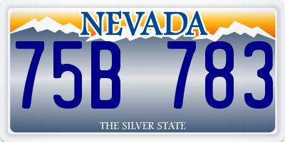 NV license plate 75B783