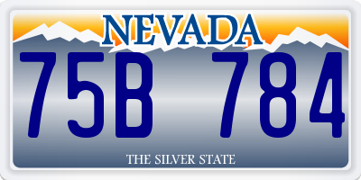 NV license plate 75B784