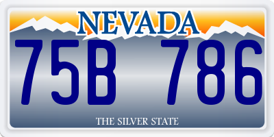 NV license plate 75B786