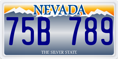 NV license plate 75B789