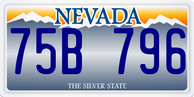 NV license plate 75B796