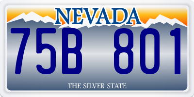 NV license plate 75B801