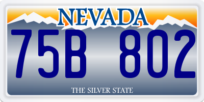 NV license plate 75B802