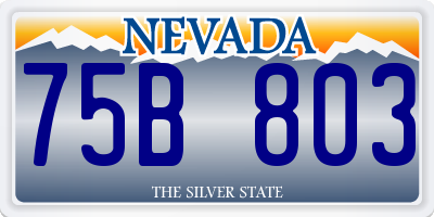 NV license plate 75B803