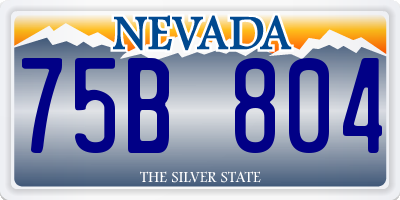 NV license plate 75B804
