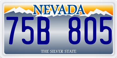 NV license plate 75B805