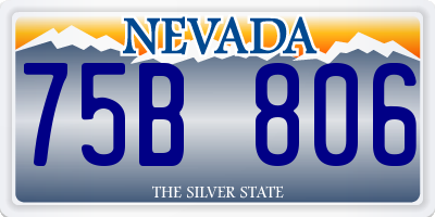 NV license plate 75B806