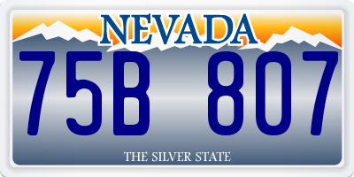 NV license plate 75B807