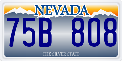 NV license plate 75B808