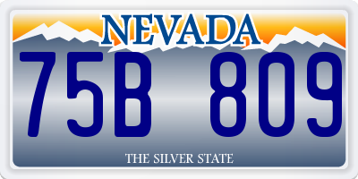 NV license plate 75B809