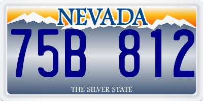 NV license plate 75B812