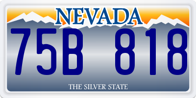 NV license plate 75B818