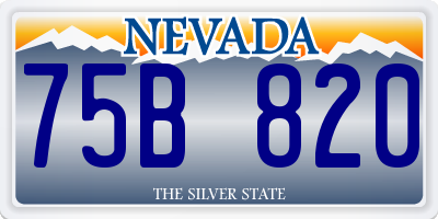 NV license plate 75B820