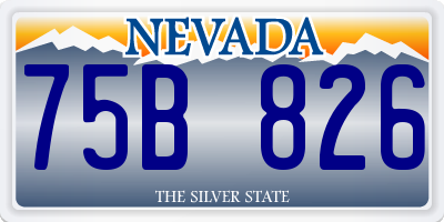 NV license plate 75B826