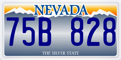 NV license plate 75B828