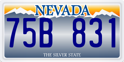 NV license plate 75B831